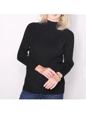 NEW Brian Bailey Black Ribbed Mockneck Sweater - XL